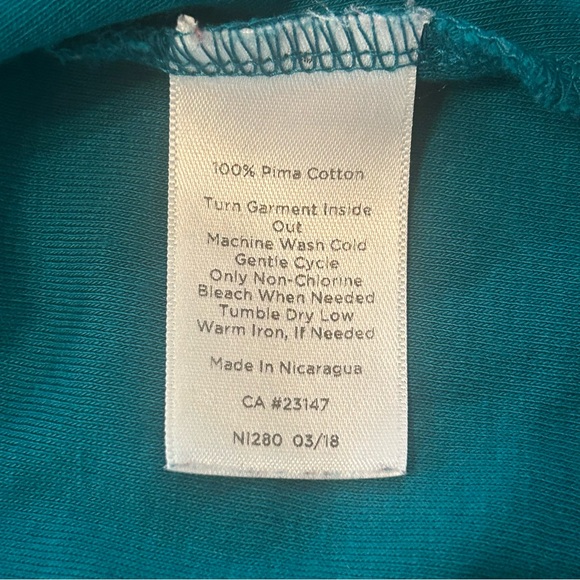 Talbots The Talbots Tee V-Neck Long Sleeve Woman Petite 2XP Green Pima Cotton - Picture 5 of 8